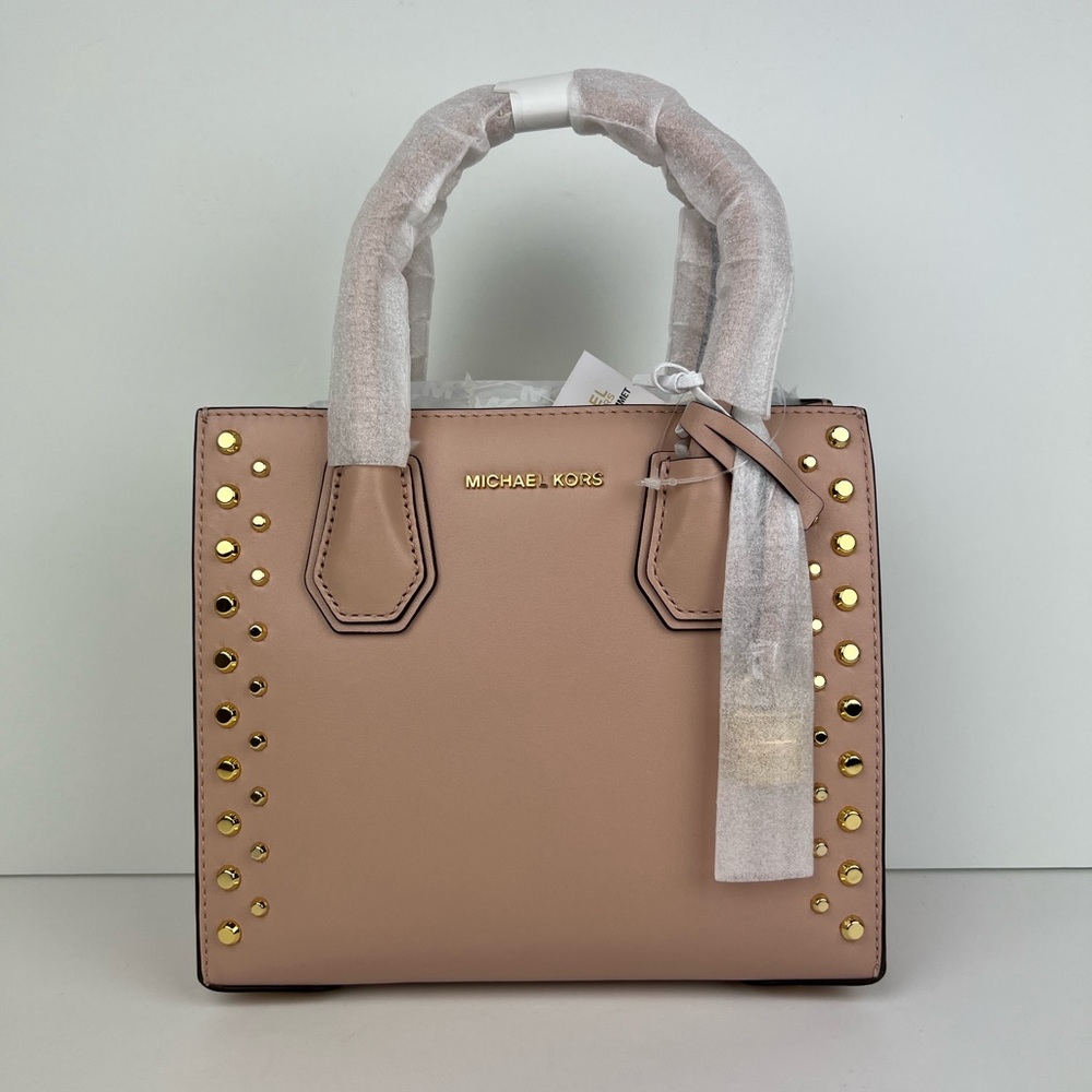 Michael Kors Studio Mercer Medium Stud & Grommet CrossBody Bag Color- Ballet